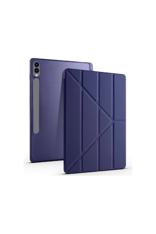 Samsung Uyumlu Galaxy Tab S10 Fe+ Plus Kılıf Kalem Bölmeli Trifolding Case X620 X626 Kapaklı