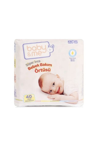 Baby Me Süper İnce Bebek Bakım Örtüsü 60 x 90 CM 40 Adet
