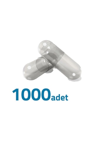 Orta Boy Şeffaf Boş İlaç Kapsülü 0'' 1000 Adet-600mg Helal Sertifikalı