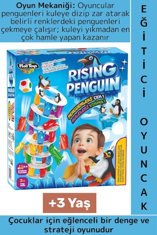 Eğitici Çocuk Koordinasyon Dikkat Denge Stratejik Düşünme Gelişimi Eğlenceli Rising Penguin Oyunu