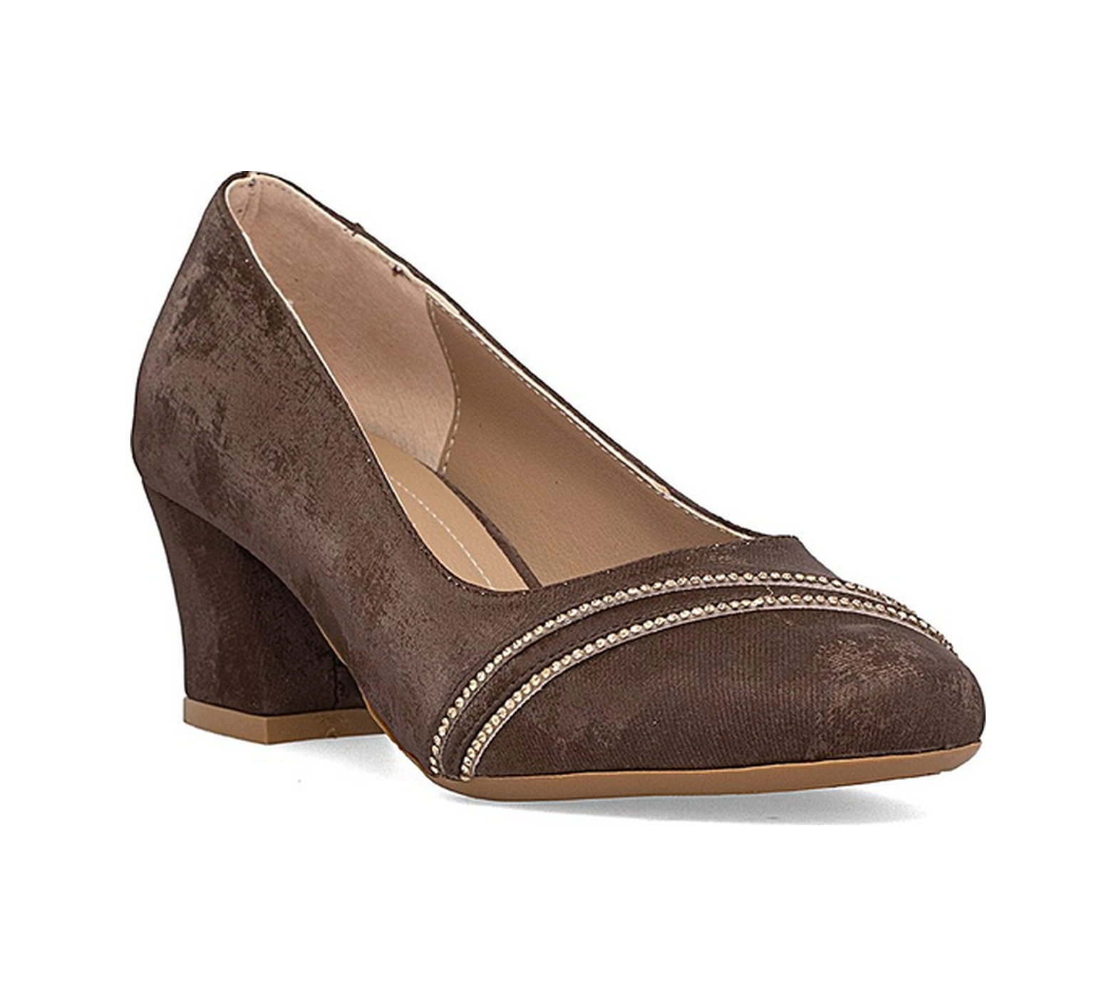 Elit Pm280 K541 Kadın Klasik Topuklu Ayakkabı Kahverengi Kahverengi