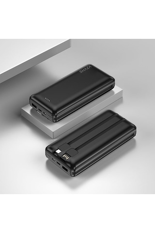 Shaza 20.000 Mah 4in1 Smart Chip Powerbank Siyah