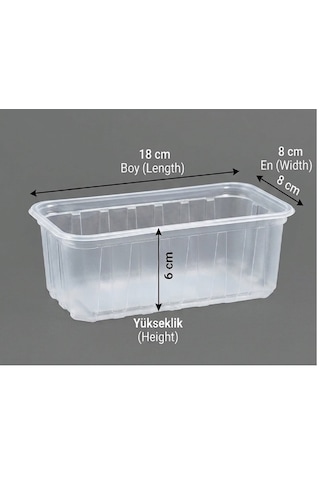 Dondurma, Şarküteri Ve Manav Kasesi Plastik Şeffaf Kap, 1000 Gr Cc, 50 Adet