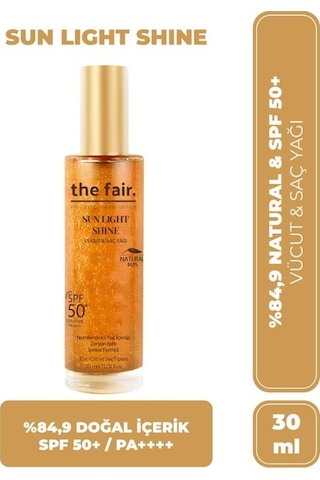 The Fair Sun Light Shine Parıltılı Güneş Koruyucu Saç ve Vücut Yağı SPF50+ 130 ML