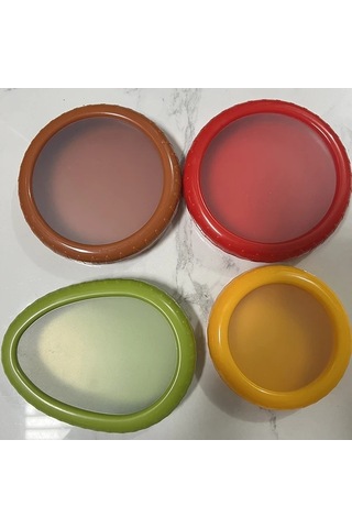 Brightnova 4 Parça Büyük Kapasiteli Kırmızı Yeşil Sarı Turuncu Meyve Saklama Kutusu Taze Tutucu Hava Geçirmez Bpa Free Buzdolabı Organizasyonu İçin Dayanıklı Abs Plastik -