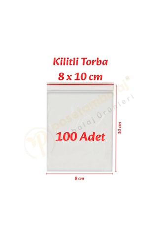 8x10 Cm. Kilitli Torba 100 Adet