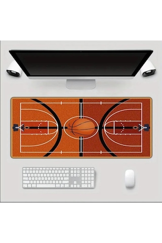 Sge Teknoloji 90x40 Cm Basketbol Sahası Temalı Kaydırmaz Taban Speed Yüzey Oyuncu Mouse Pad Gaming