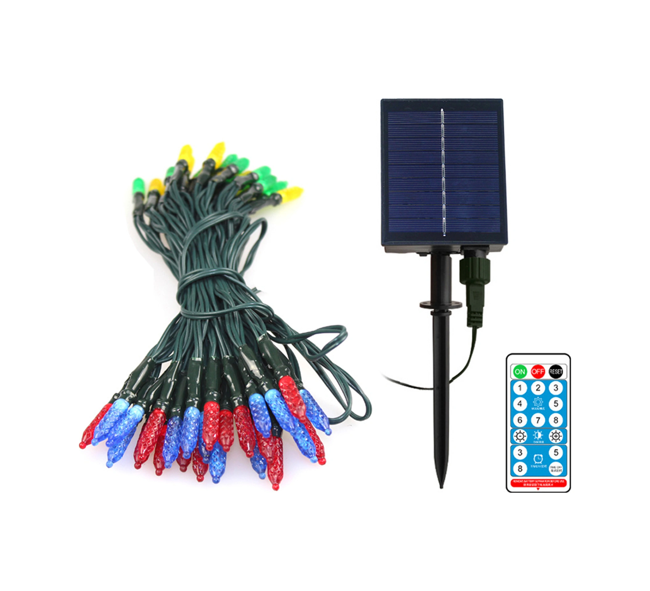 Xindoker 7m Uzunlukta 50 Led Renkli Güneş Enerjili Işık Zinciri, Uzaktan Kumandalı, 8 Mod, Ip65 Su Geçirmez, 1200mah Li-ion Pil, Dış Mekan Dekorasyonu Çok Renkli