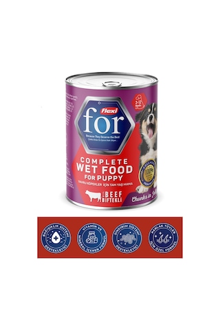 Biftekli Yavru Köpek Yaş Maması 400 Gr - Kolajen Destekli 2-12 Ay