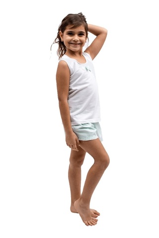 The Don Anne-Kız Beyaz-Mint Kız Çocuk Şort Takımı (9-14 Yaş)