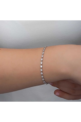 Gümüş Zirkon Taşlı Kadın Bileklik - Br11004711 70717893