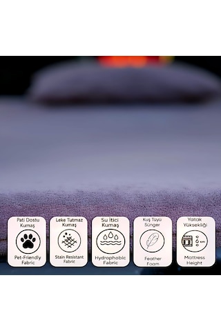 Tesla Model Y Uyumlu Araç İçi Kamp Yatağı Şişirme Gerektirmez, Çantalı + 2 Yastık Hediyeli Gri