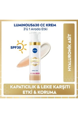 Koyu Leke Karşıtı Cc Yüz Kremi 40ml, Güneş Koruyucu İle 00