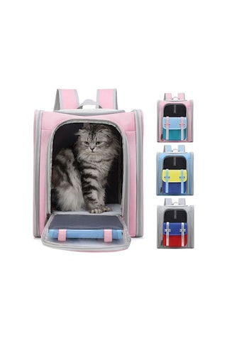 Dm Cbtx Kare Katlanabilir Kedi Çantası Açık Taşınabilir Çift Omuz Çantası Model 8 Mavi