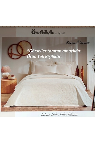 Özdilek Rf -krem- Jakar Lux Z Tek Kişilik Pike Takımı