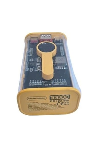 22.5w Pd Hizli 10000 Mah Digital Şeffaf Tasarimli Powerbank Sari