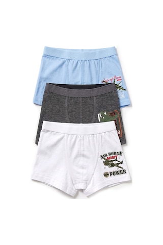Öts Erkek Çocuk 3 Lü Pamuklu Boxer Baskılı Premium Günlük Kullanım 7394-3 Renkli