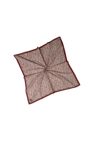Mim Eşarp Mim Prime Pamuk Çiçek Desenli Eşarp 90x90 Cm Bordo