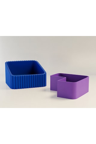 Buradabulabilirsin 3d Baskı Fıstık Kasesi - Çift Hazneli Kabuk Ayırıcı Sunum Kasesi - Mavi Mor Bbz Mavi - Mor