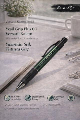 Yeşil Plus 0.7 Versatil Kalem Ergonomik, Kaymaz Tutuş Yeşil