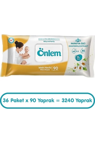 Önlem Papatya Özlü Islak Havlu Mendil 90x36 3240 Yaprak Islak Mendil