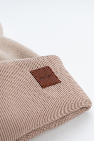 Pufien Pamuk Kaşkorse Polar Çift Kat Katlanabilir Yumuşak Çocuk Ve Bebek Bere Bej