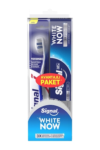 Signal White Now Diş Macunu 75 ML + Performans Diş Fırçası Mavi