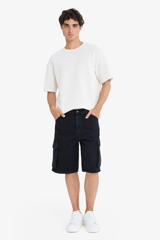 Defacto %100 Pamuk Kargo Fit Jean Bermuda Şort E1380ax25smnm40 Siyah