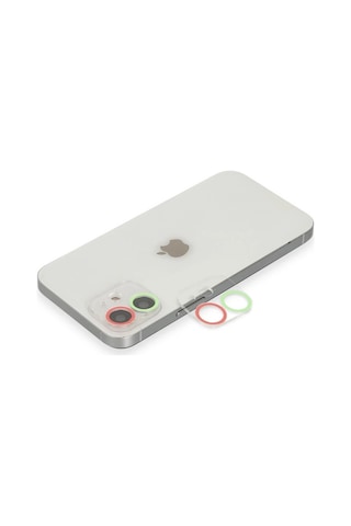 Mey İthalat Apple Uyumlu iPhone 11 Renkli Kamera Lens Koruma Cam - Yeşil-pembe
