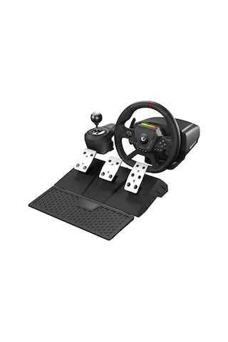 Rampage Pace V987 Force Feedback 3 Pedallı - El Vitesli Gaming Oyuncu Direksiyonu Direksiyon Seti Sadece Pc Uyumlu