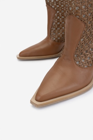 Valmenti Kadın Deri & Tekstil Taba Deri Topuklu Çizme 472 1194 Bn Czm Y25 Taba Dr Taba