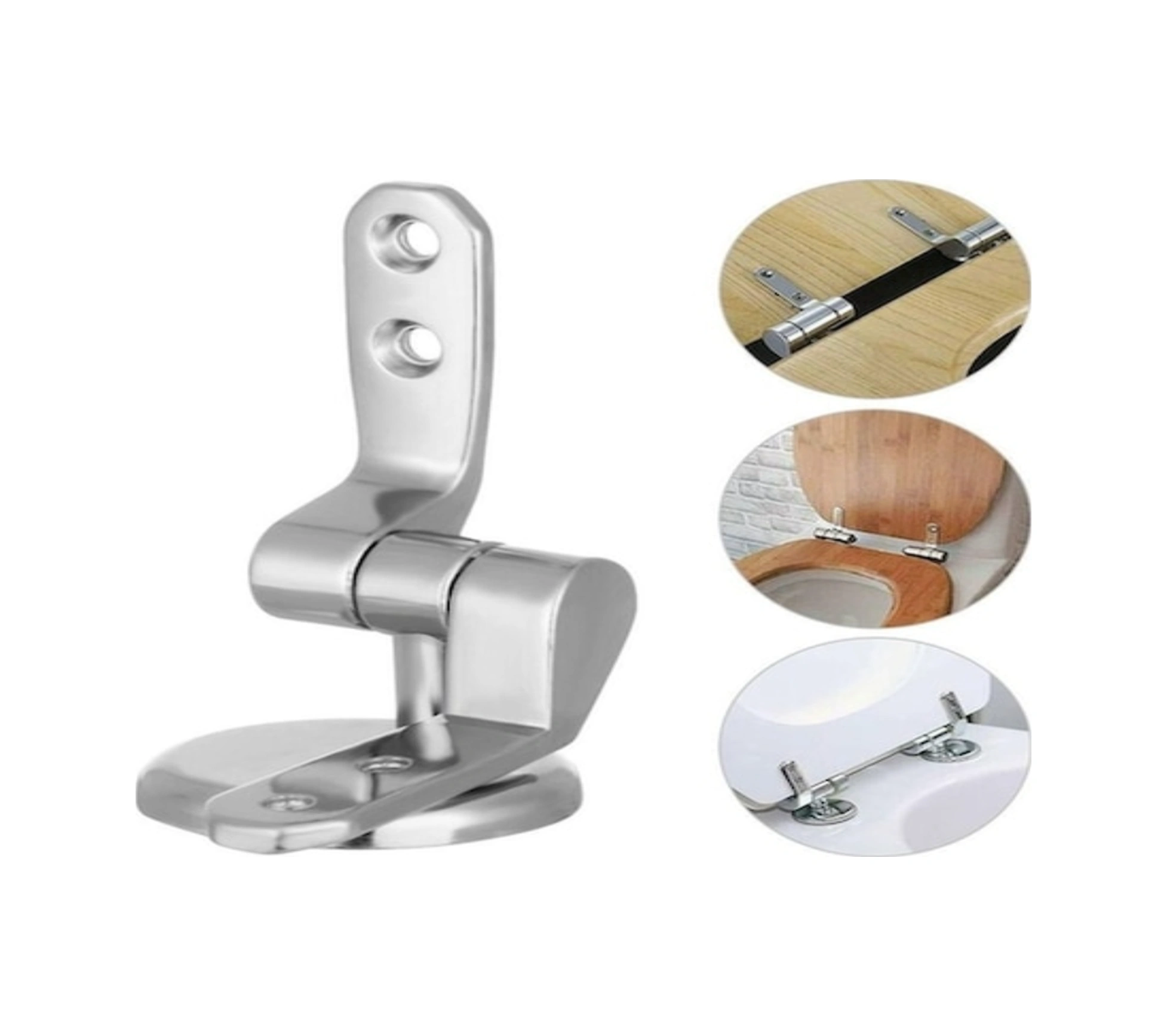 Xiyyadms Banyo Tuvalet Kapağı Zincirli Açık Kapağı, Çelik Somunlu, Çinko Allyuminyum Malzeme, Tam Set Aksesuarlar GÜMÜŞ