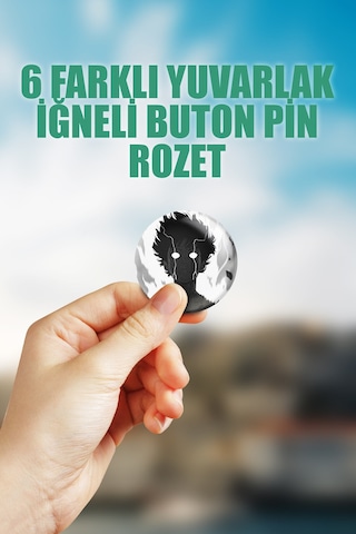 Mob Psycho 100 Çanta Süsü Rozet İğneli Buton Rozet Seti 6 Adet Çok Renkli