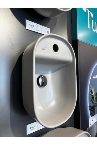 Turkuaz Cerastyle Aqua Tezgahüstü Mat Gri Lavabo 42 28 Cm