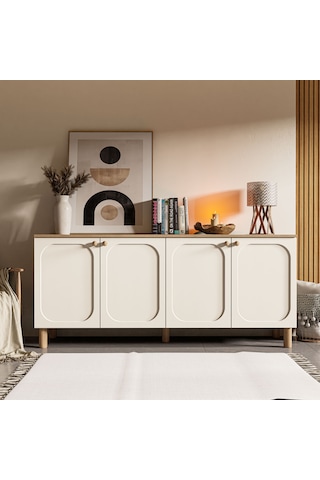 1700 Monza 180 Cm Membran Mdf Kapaklı Bohem Konsol Sepet-beyaz