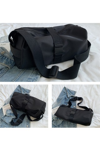 Sones Naylon Su Geçirmez Seyahat Çapraz Askılı Çanta Eğlence Spor Fitness Çantaları Siyah