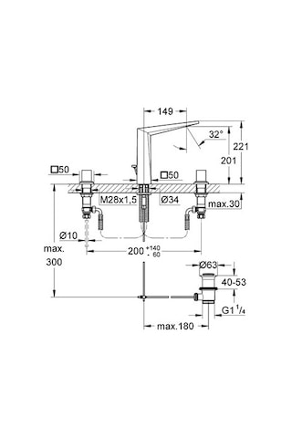 Grohe Allure Brilliant 3 Delikli Lavabo Bataryası 20344000