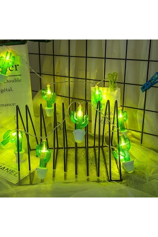 3m Kaktüs Saksı Usb Tak Romantik Led Dize Tatil Işık, 20 Led Genç Tarzı Sıcak Peri Dekoratif Lamba Noel, Düğün, Yatak Odası Sıcak Beyaz Diğer
