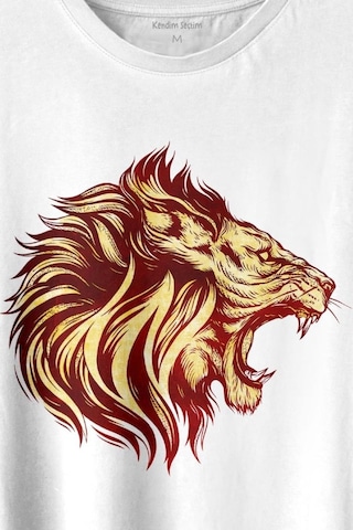 Aslan Lion Head Champion Şampiyon Kral King Galata Baskılı Tişört Unisex T-shirt 001