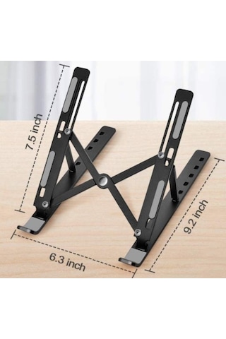 7 Kademeli Ayarlı Katlanabilir Laptop Tablet Standı Siyah