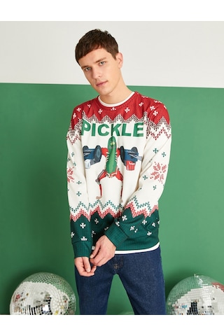 Koton Rick And Morty Yılbaşı Sweatshirt Lisanslı Baskılı Beyaz Desenli 2wam70164mk Beyaz