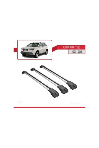 Acura Mdx Yd2 2007-2013 Arası İle Uyumlu Ace-1 Ara Atkı Tavan Barı Gri 3 Adet Bar