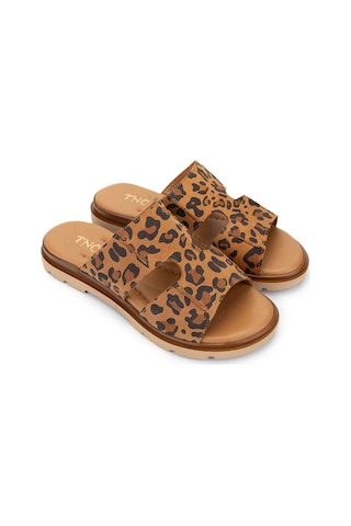 Tamer Tanca Kadın Hakiki Deri Leopar Süet Düz Terlik 956 8306 Bn Trlk Y25 Leopar Suet Leopar