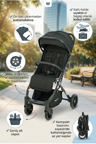 Yeni Model Kabin Boy Mini Bagaj Bebek Arabası