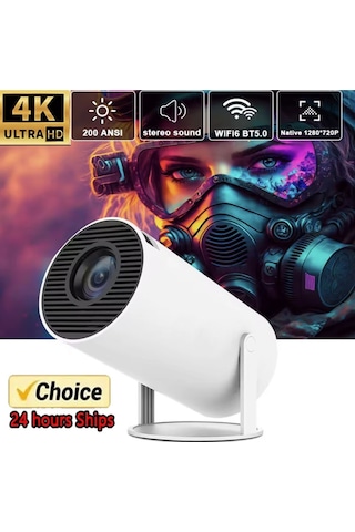 2024 New Projector Hy300 Pro 4k Android 11 Dual Wifi6 260ansı Allwinner H713 Bt5.0 1080p 1280 720...
