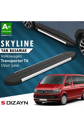 S-dizayn Vw Transporter T6 Uzun Şase Skyline Aluminyum Yan Basamak 253 Cm 2015-2019 A+ Kalite