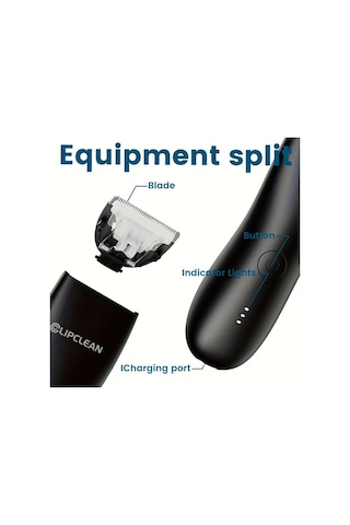 Dashanshop Cdh002jp Black Clıpclean Erkek Dual Baslikli Kasik Ve Vucut Trimmeri Skinsafe Teknolojili Islak Kuru Usb Sarjli Led Aydinlatmali Hassas Bolgeler Icin