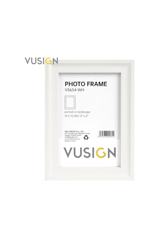 Vusıgn Vs654-wh Mdf Fotoğraf Çerçevesi 10x15 Cm Beyaz Kabartmalı Çerçeve Masaüstü Ve Duvar Askılı
