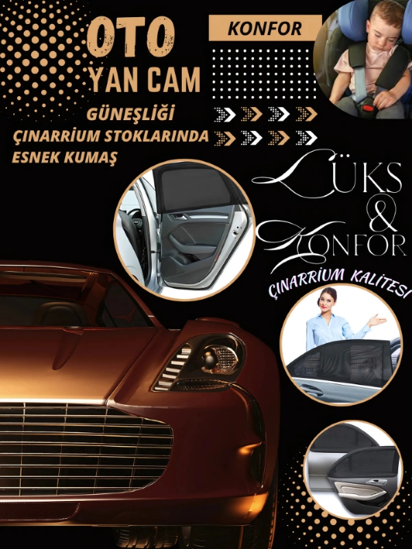 Peugeot 301 Uyumlu Özel 2'li Oto Yan Cam Güneşliği, Arka Cam Güneşliği/perde