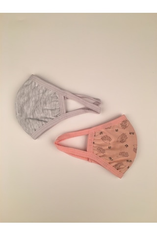 Bibaby Organik Maske 2li Kirpi Pembe - Kar Melanj- 3324 Pembe